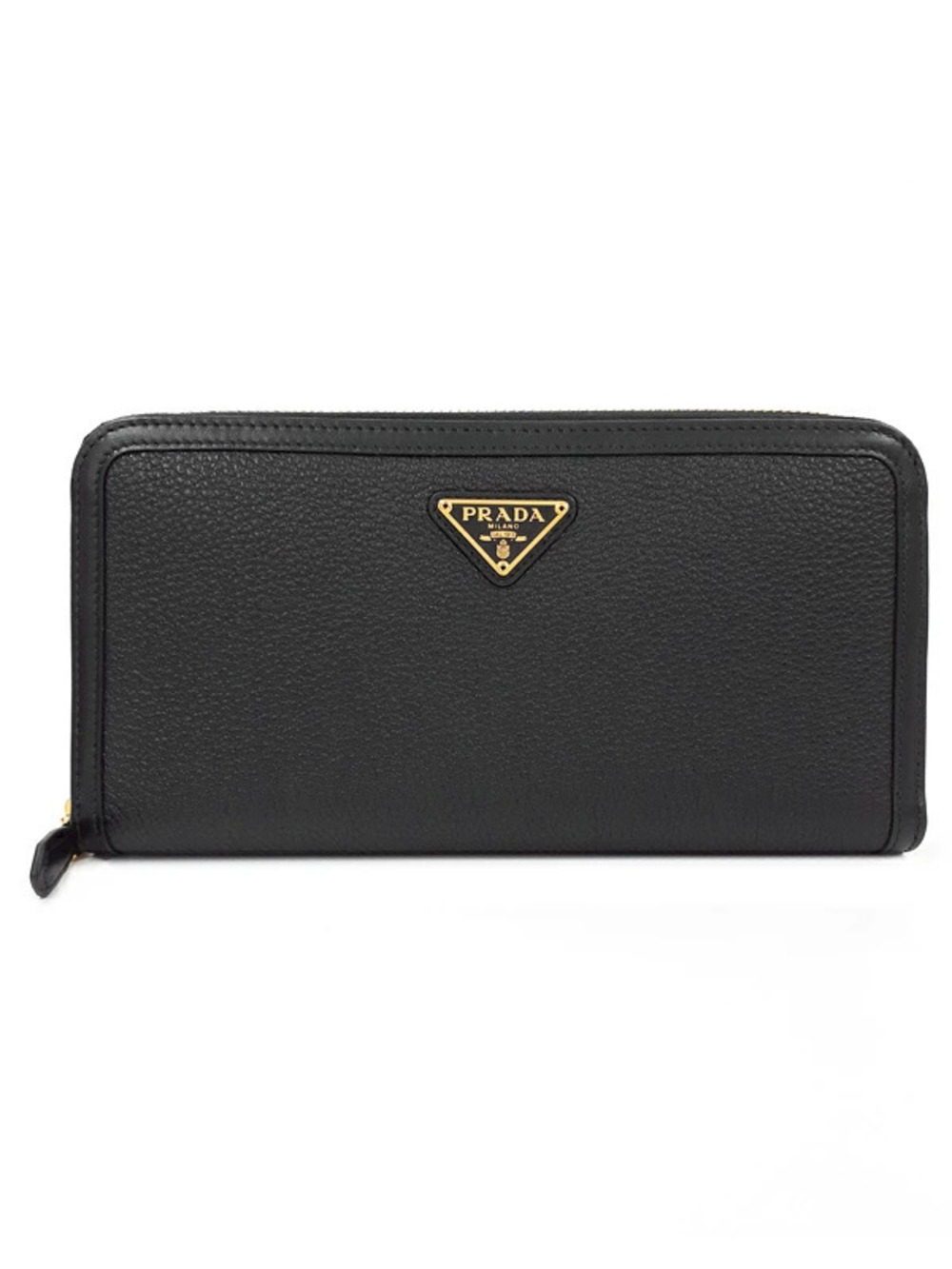 Prada Saffiano Leather Zip Around Long Wallet Round Zipper